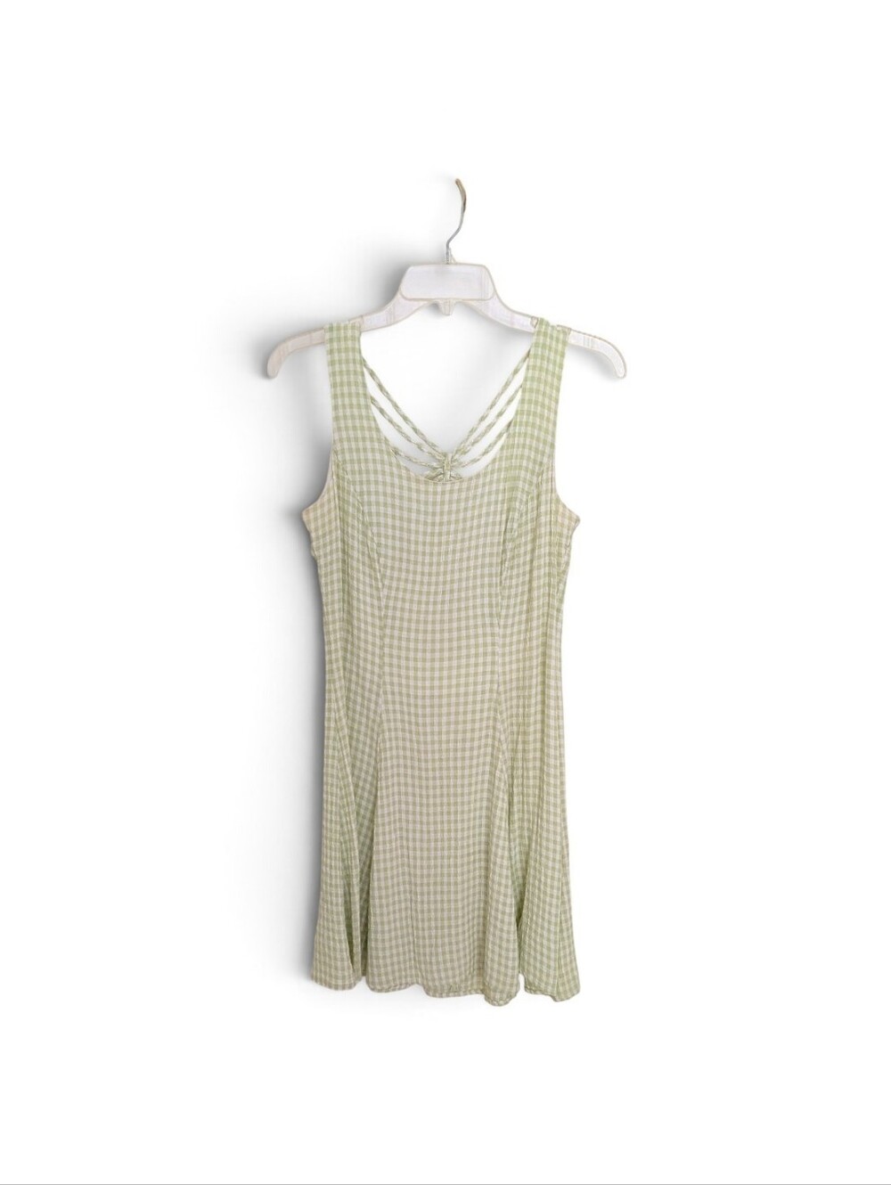 1990s Vintage Maurice's Gingham Mini Dress With Strappy Back